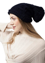 Weavers Villa Set of Snow Proof Inside Fur Acro Wool Unisex Beanie Cap Knit Hat Thick Fleece Lined Winter Cap and Gloves for Men