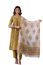 KLOSIA Women Printed Kurta and Pant Set with Dupatta | Ethnic Set | Kurta Set for Women | Kurta Set with Dupatta (XX-Large) Gree