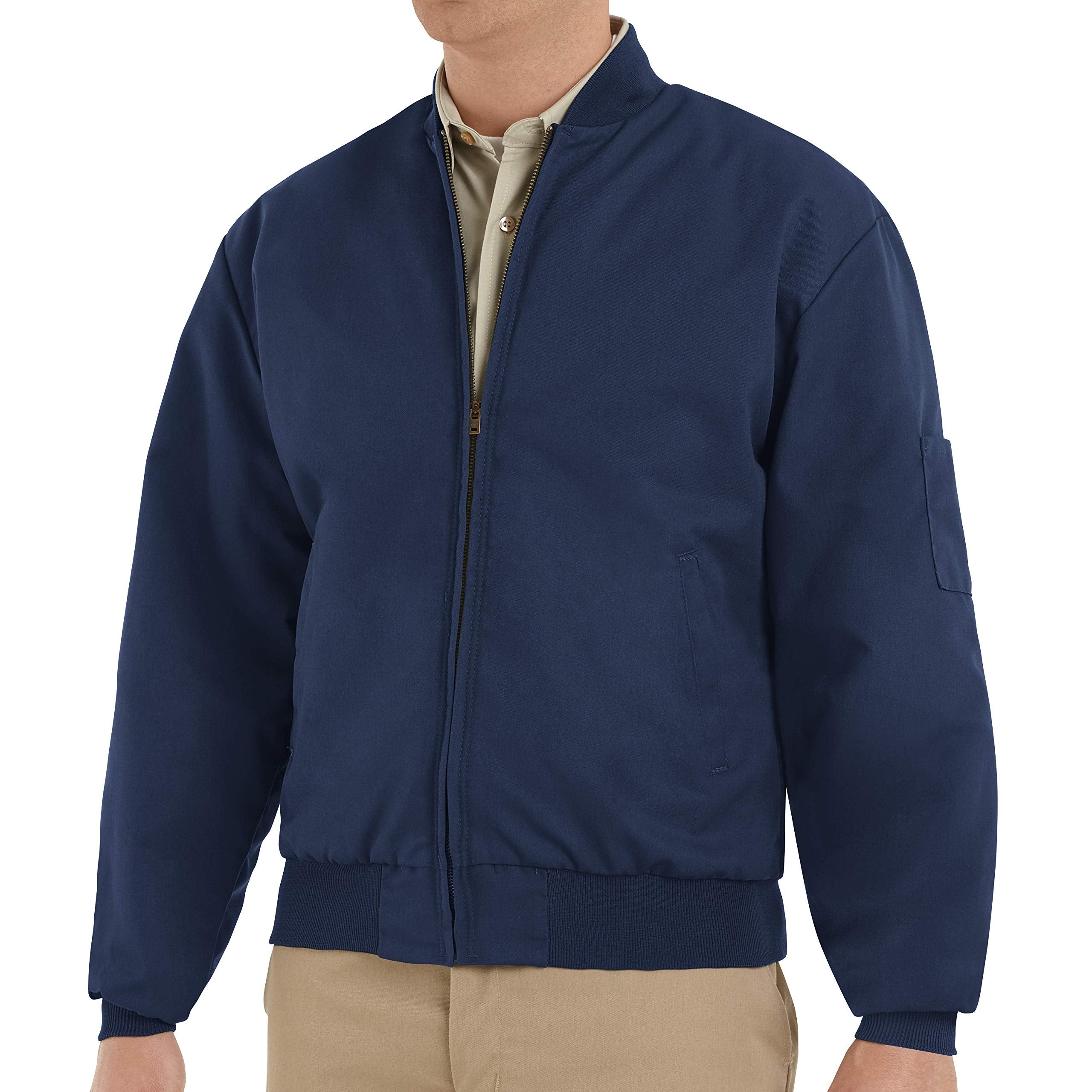 Red Kap Men's Solid Team Jacket, Navy, Long Medium