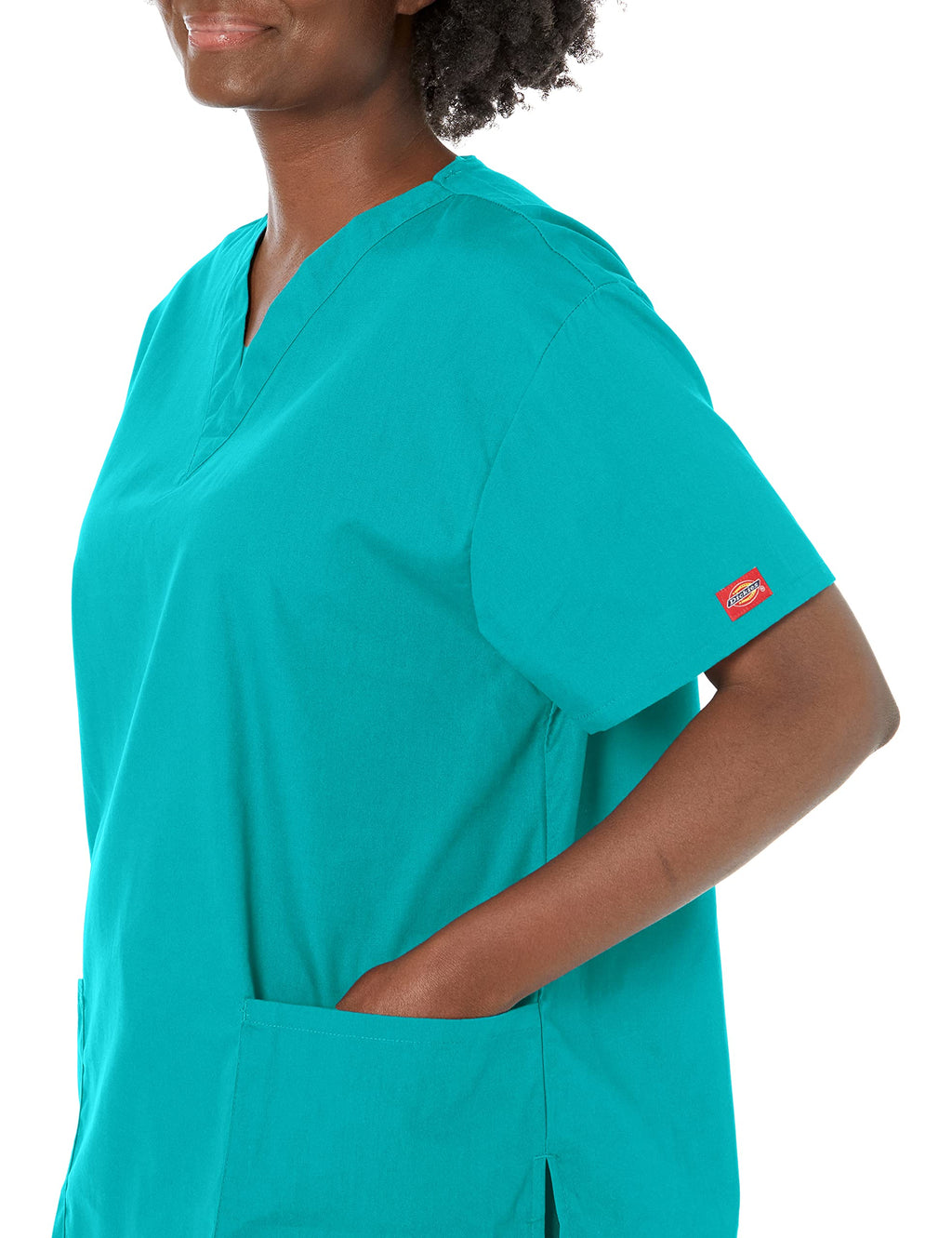 Dickies womens Signature 86706 Missy Fit V-neck Top medical scrubs shirts, Caribbean Blue, XX-Small US