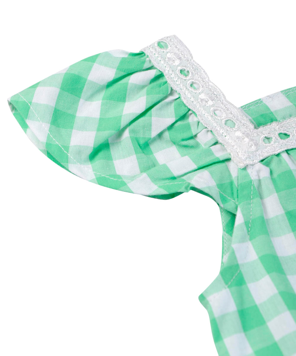 Beebay Kids Girls Y/d Check lace Detail Dress Green