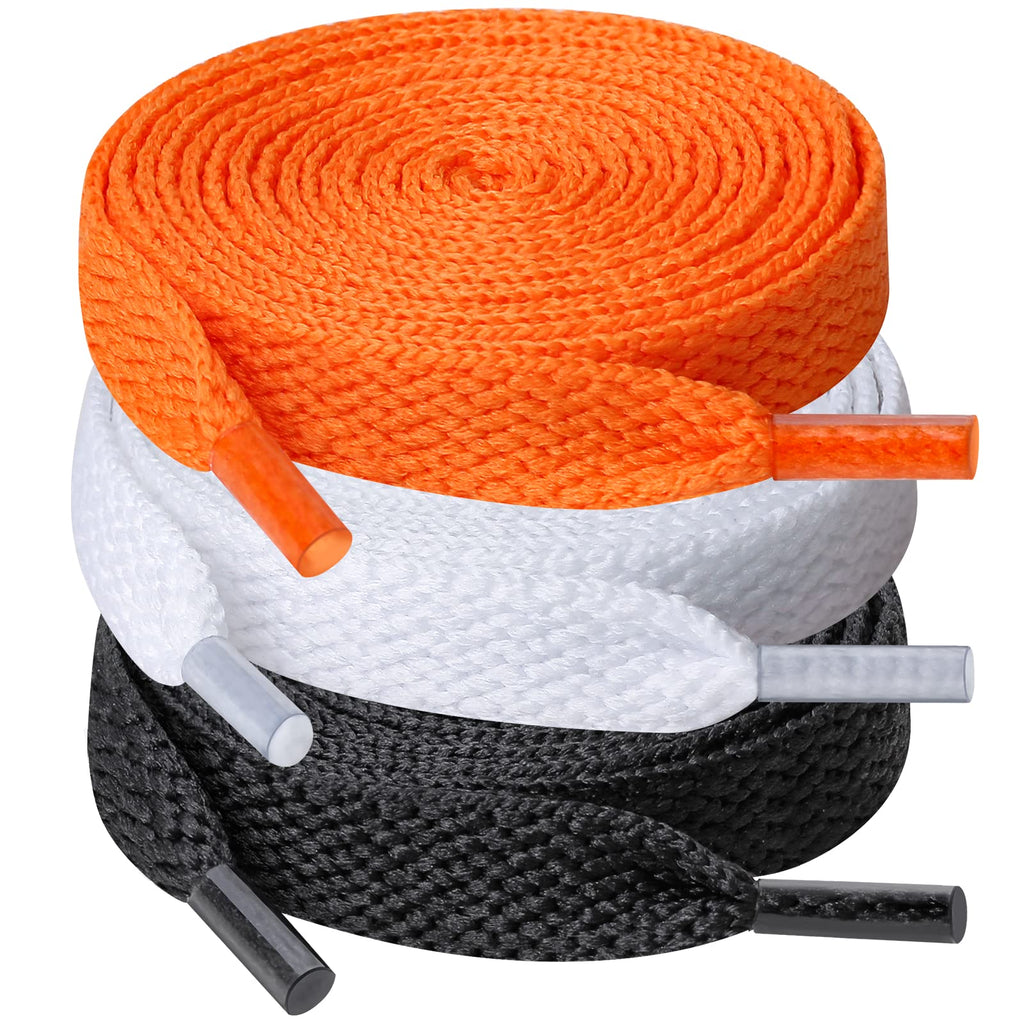 UpUGo 3 Pair Flat Shoe laces, 5/16 Wide Shoelaces for Athletic Running Sneakers Shoes Boot Strings