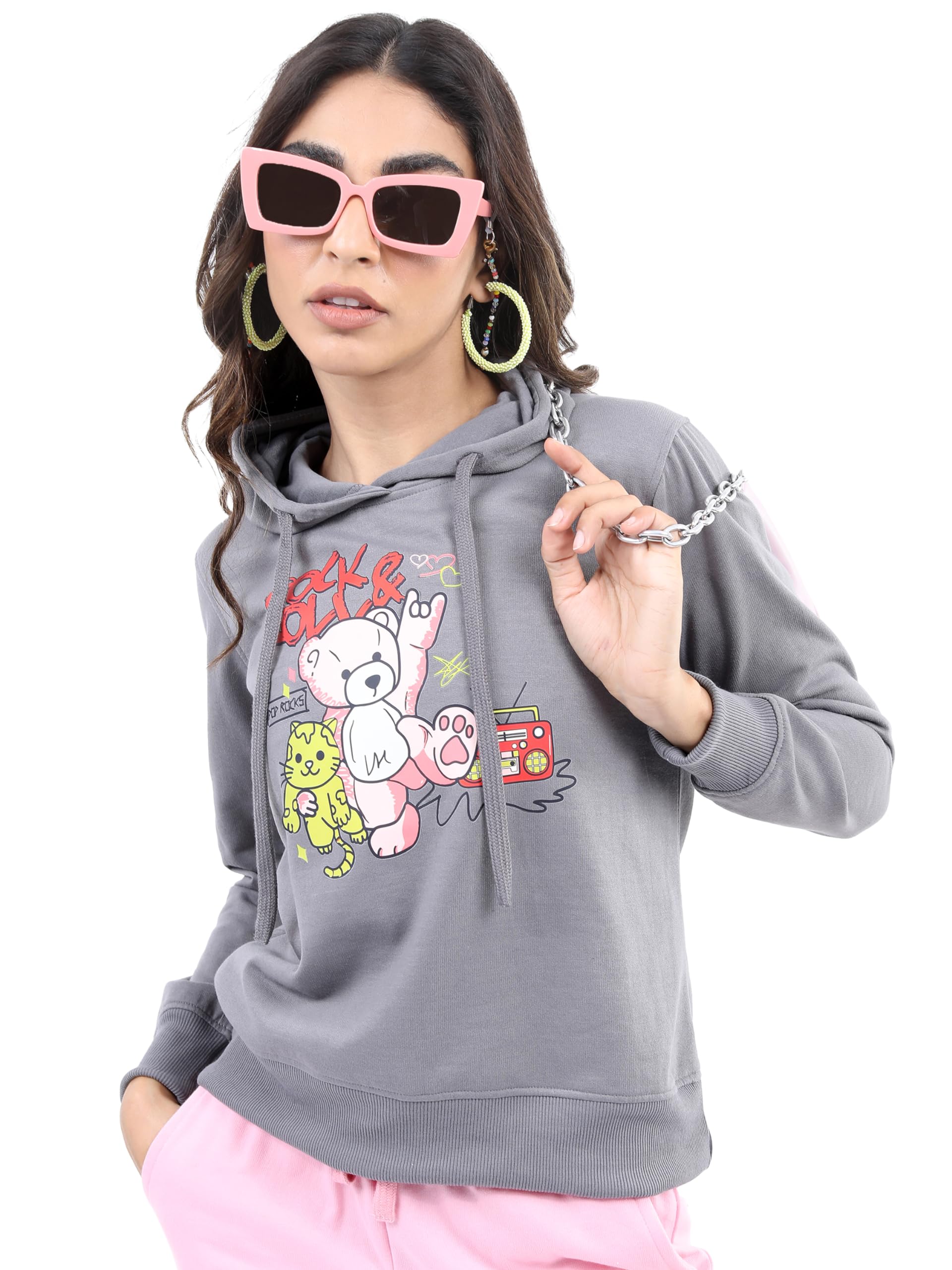 Ketch Womens Full Sleeve Regular Fit Sweatshirt Khss000163 Steel S