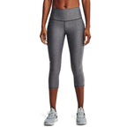 Under Armour Womens HeatGear Armour High Waisted Pocketed No-Slip Capri, Charcoal Light Heather (019)/White, X-Large Tall