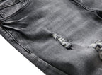 QIMYUM Mens Ripped Jeans, Distressed Destroyed Slim Fit Straight Leg Denim Pants (34, Gray612)