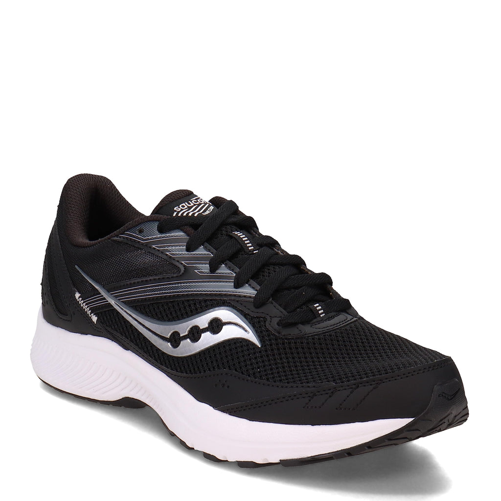Saucony mens Cohesion 15 Running Shoe, Black/White, 11 Wide US
