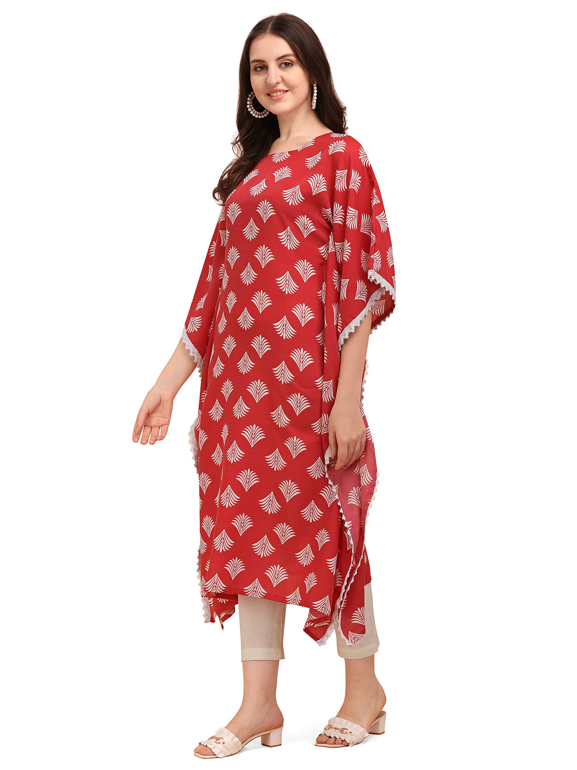 Nainvish Women'S Cotton Paisley Regular Fit Kurti (Sd213_Kb-S_Pink_S)