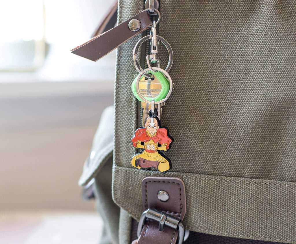 Avatar: The Last Airbender Aang Enamel Pendant Keychain | Cute Anime Key Ring Accessories With Purse Charm for Handbag, Wallet,