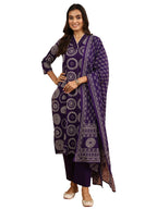 Libas Printed Cotton Straight Kurta With Trouser And Dupatta-99938S