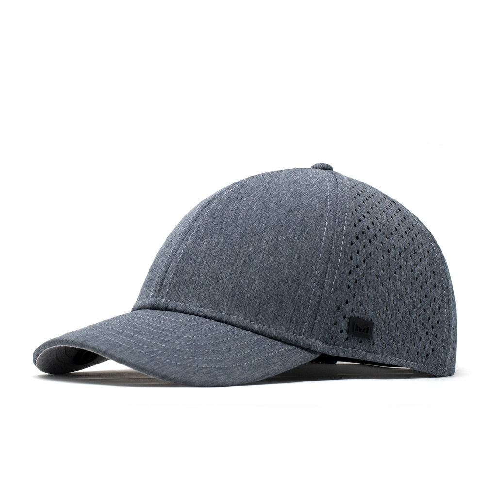melin A-Game Hydro, Performance Snapback Hat, Water-Resistant Baseball Cap for Men & Women, Heather Light Blue, Small