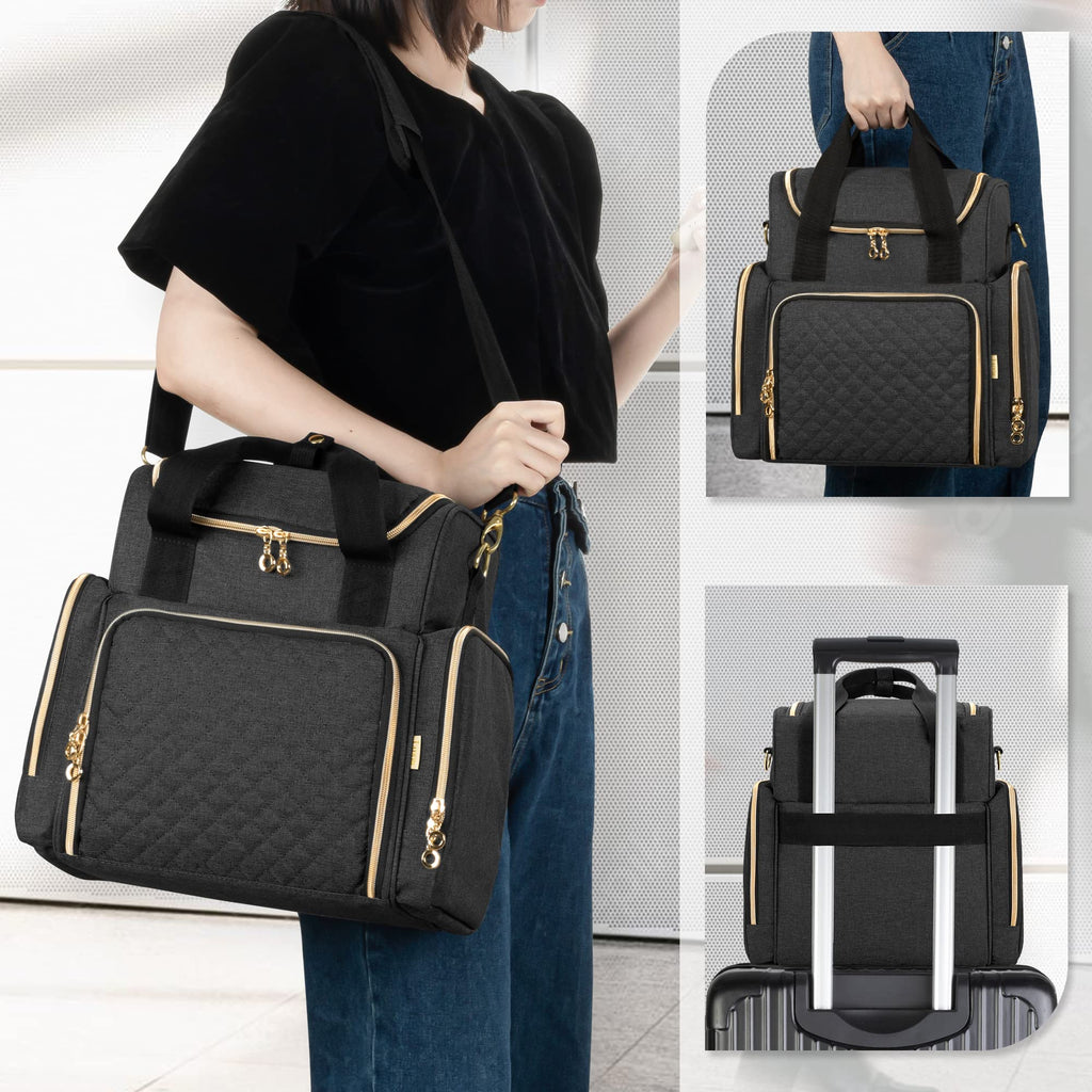 LUXJA Travel Makeup Bag with 2 Removable Cases, Cosmetic Bag with Multiple Storage Sections (Patent Pending)