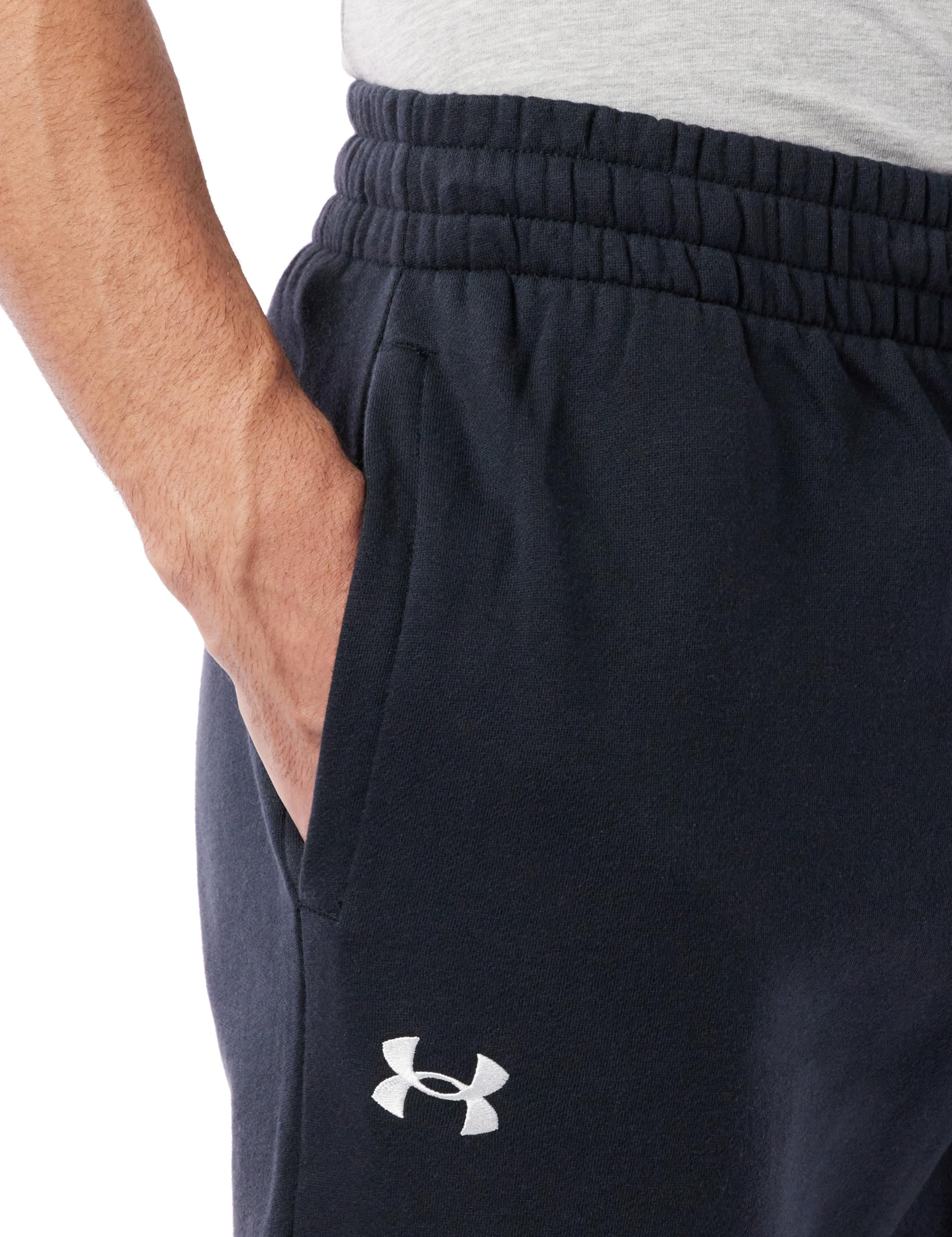 Under Armour Men's Rival Fleece Joggers, (001) Black / / White, Large