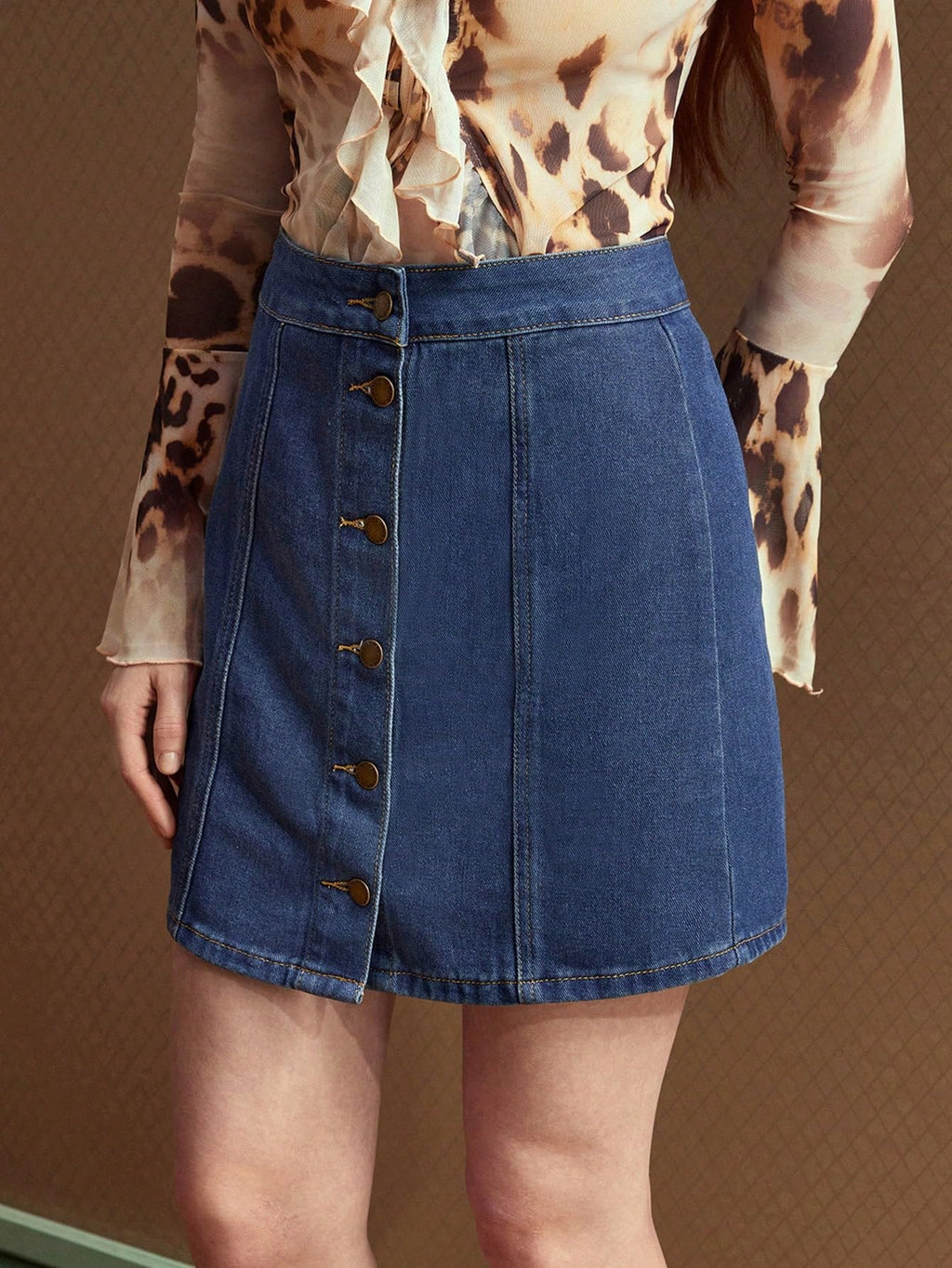 Sugathari Womens Casual Denim Dark Blue Skirt  High Waist, A-Line, Mini Length Without Pockets | Stylish Everyday Wear (Skirts