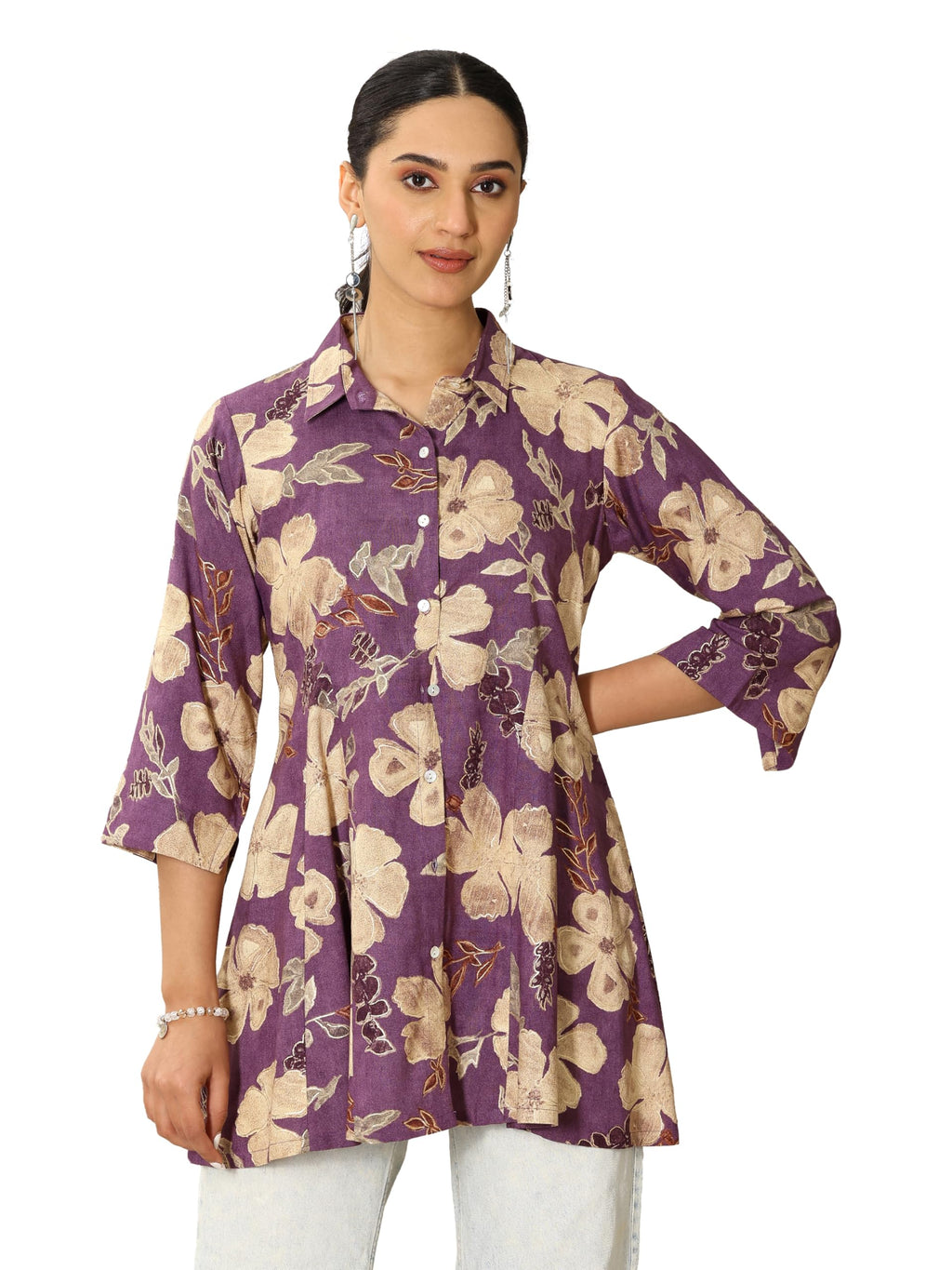 Libas WomenS Viscose Rayon Floral A-Line Kurtis (29669_Multicolour_Xxl)