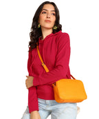 POPWINGS Casual Solid Hooded Pocket Sweatshirt for Women || Women Sweatshirts Casual Wear ||Latest Stylish Western Winter Wear S