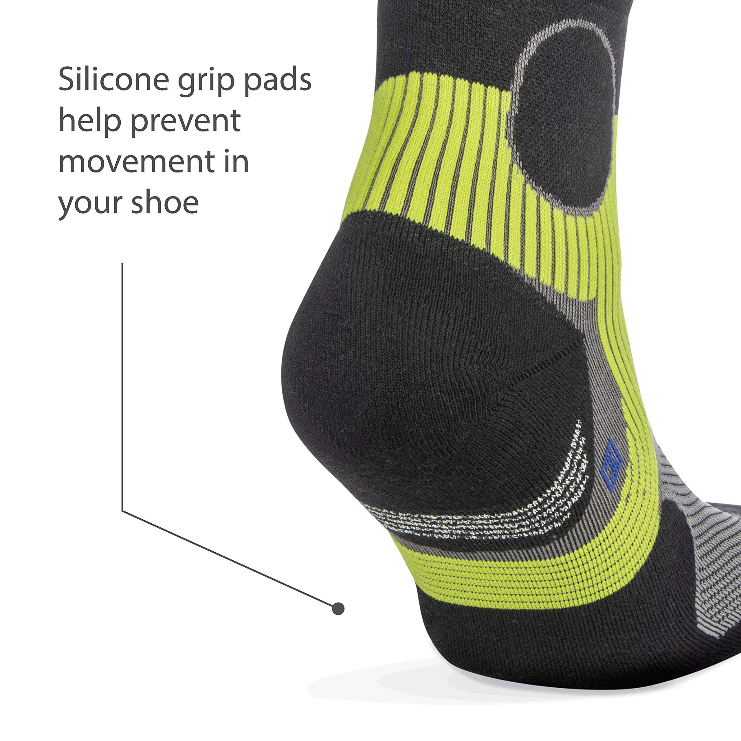 Balega Athletic Support Compression Fit Performance No Show Running Socks for Men and Women (1 Pair), Light Grey/Black, Large