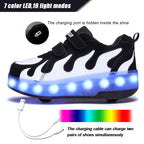 AIkuass Boys Roller Shoes LED Sneakers with Wheels Kids Roller Shoes Skate Shoes Gifts for Christmas Birthday Children Day