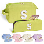 YOOLIFE Initial Makeup Bag Gifts - Gifts for Women Teenage Girls Make Up Bag Cosmetic Bags for Women Makeup Organizer Bag 18th 2