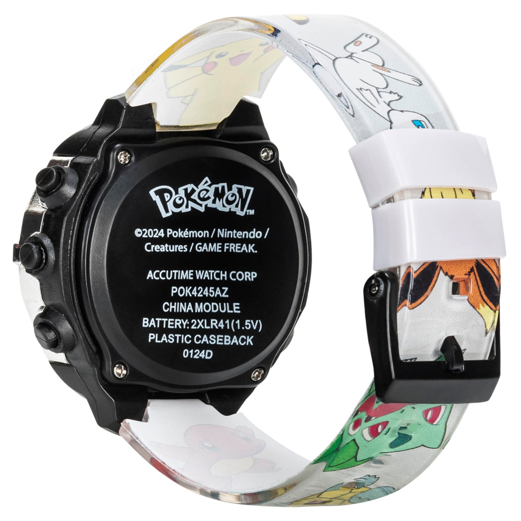 Accutime Kids Pokemon Pokeball Digital LCD Quartz Wrist Watch with Multicolor Strap, Cool Inexpensive Gift & Party Favor for Boy