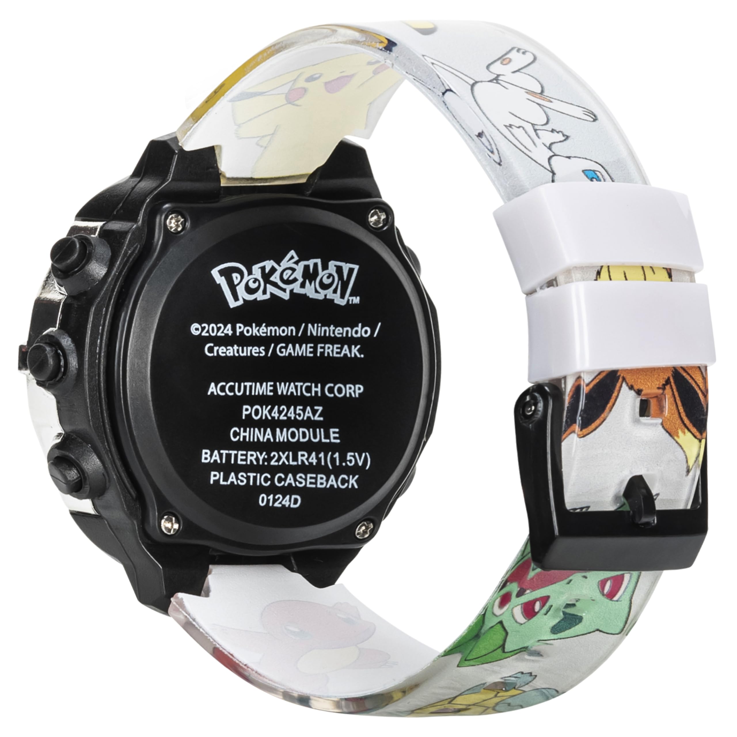 Accutime Kids Pokemon Pokeball Digital LCD Quartz Wrist Watch with Multicolor Strap, Cool Inexpensive Gift & Party Favor for Boy