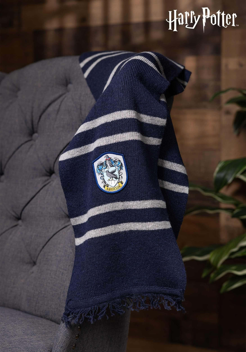 elope Harry Potter Ravenclaw House Lamb's Wool Scarf for Adults and Kids Black
