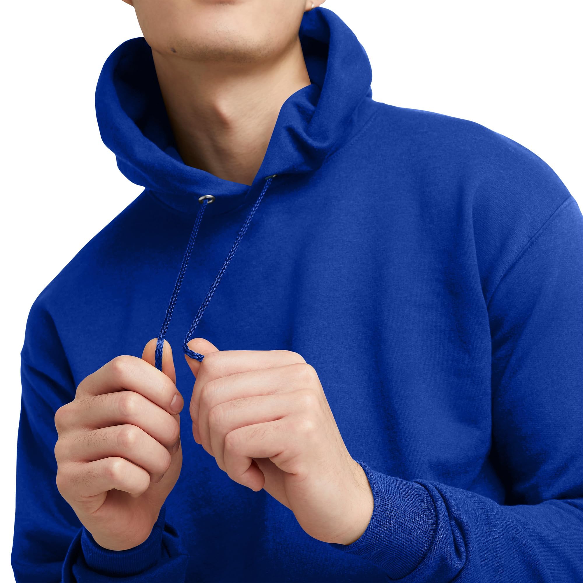 Hanes Men's Pullover EcoSmart Hooded Sweatshirt, Deep Royal, Small