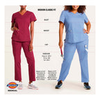 Dickies Women's EDS Signature Scrubs 86706 Missy Fit V-Neck Top, Black, Large