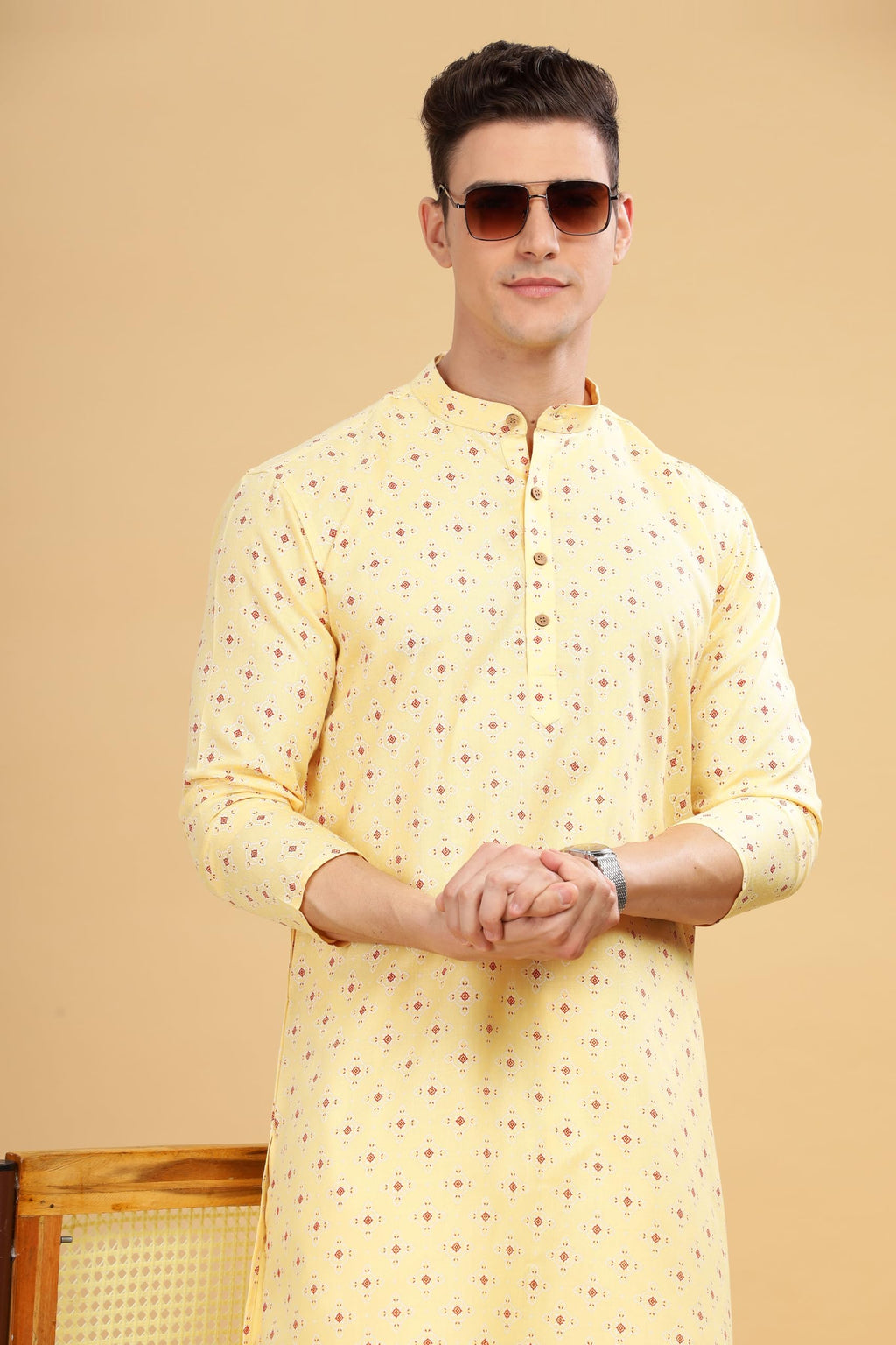 Be Active MenS Traditional Printed Full Sleeves Kurta || Cotton Kurta For Men || Men Kurta For Wedding || Kurta For Men (C-Rf00