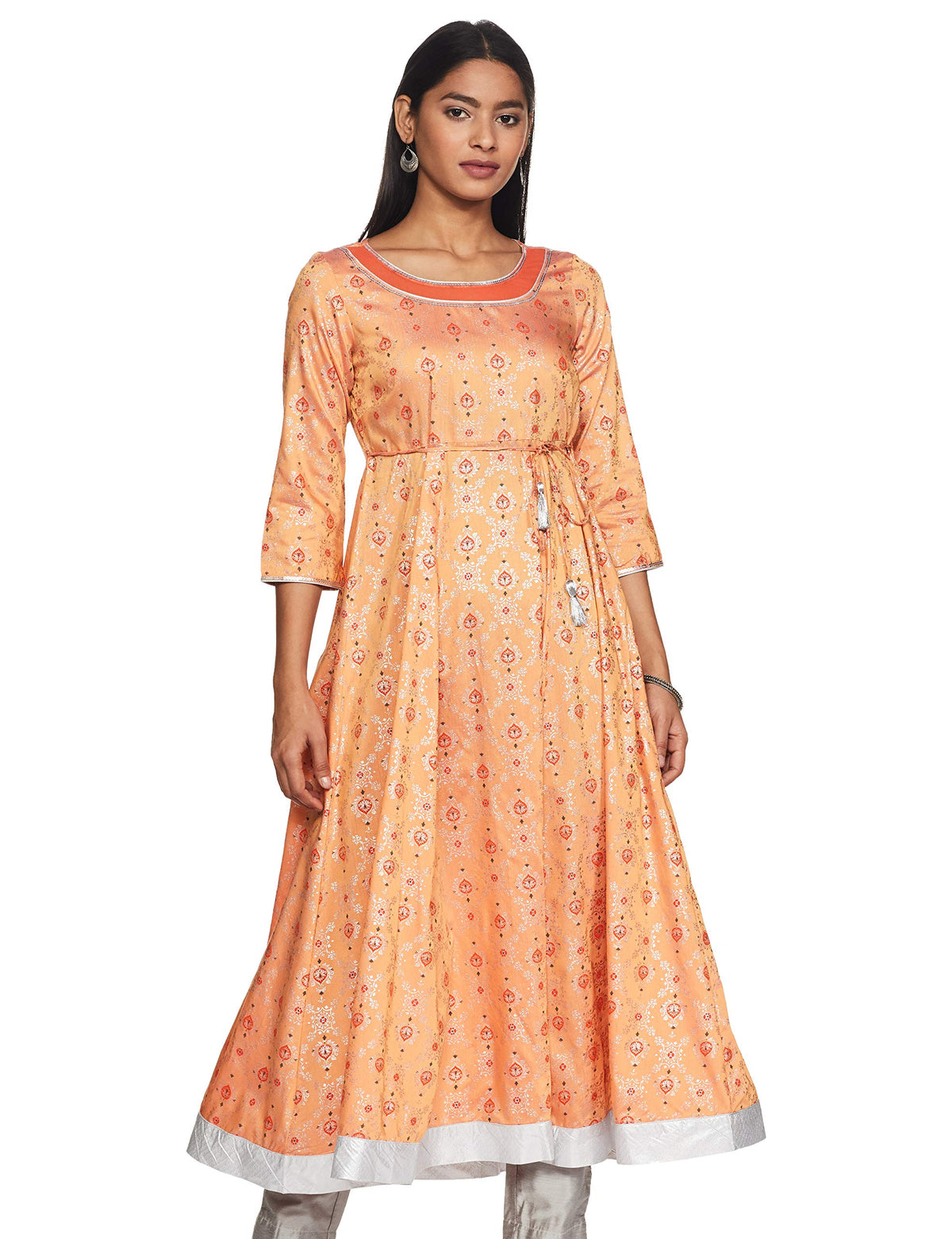 Aurelia WomenS Viscose Regular Dress (20Aua11727-502062_Peach_S)