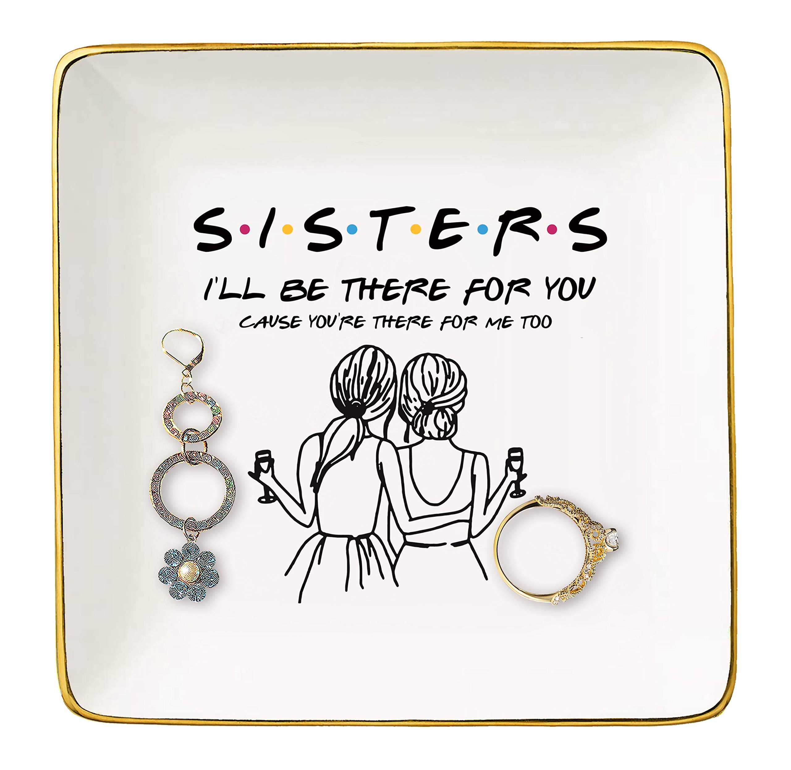 Mother's Day Gift-Jewelry Tray for Sister,Best Friends,Bestie,BFF Women Her-Friends TV Show Theme-Birthday Wedding Christmas Gra