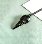 YOOESTORES82 Punk Metal Crow Skull Necklace. Hip Hop 3D Animal Bird Skull Pendant Necklace, Men Women Vintage Gothic Halloween J