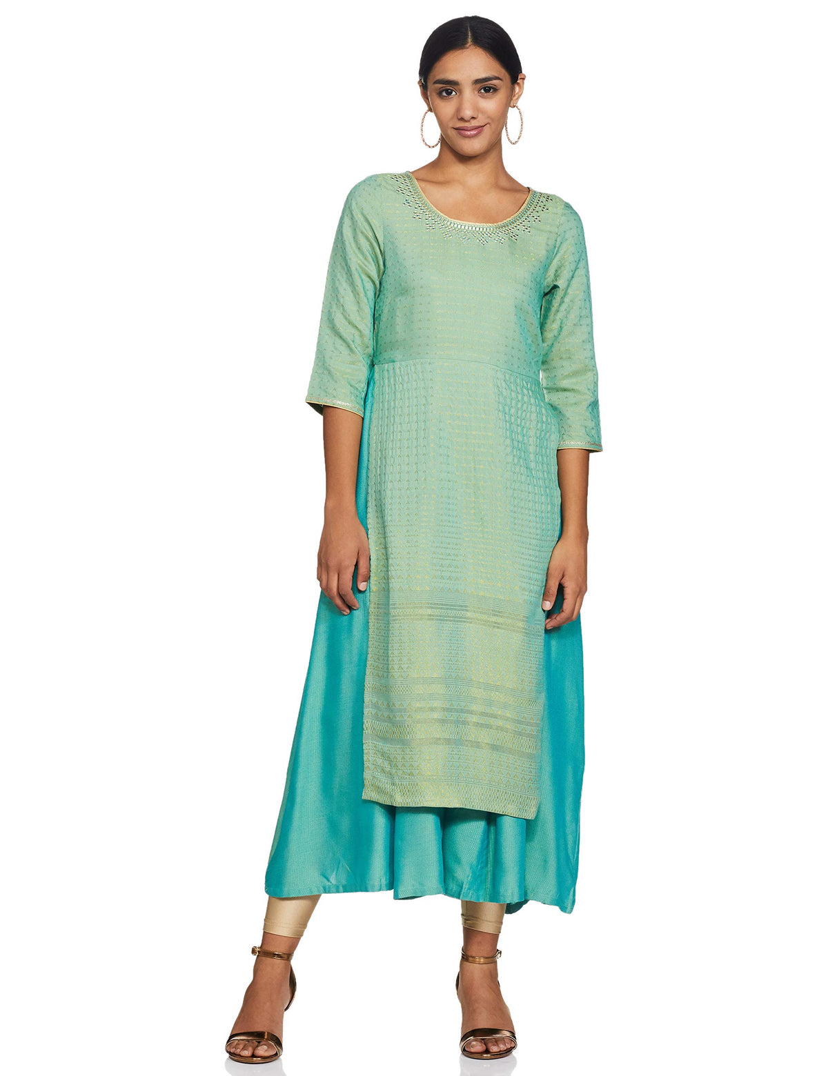 Aurelia Women Striped Rayon A-Line Kurta_20Aua11675-701230_Xl