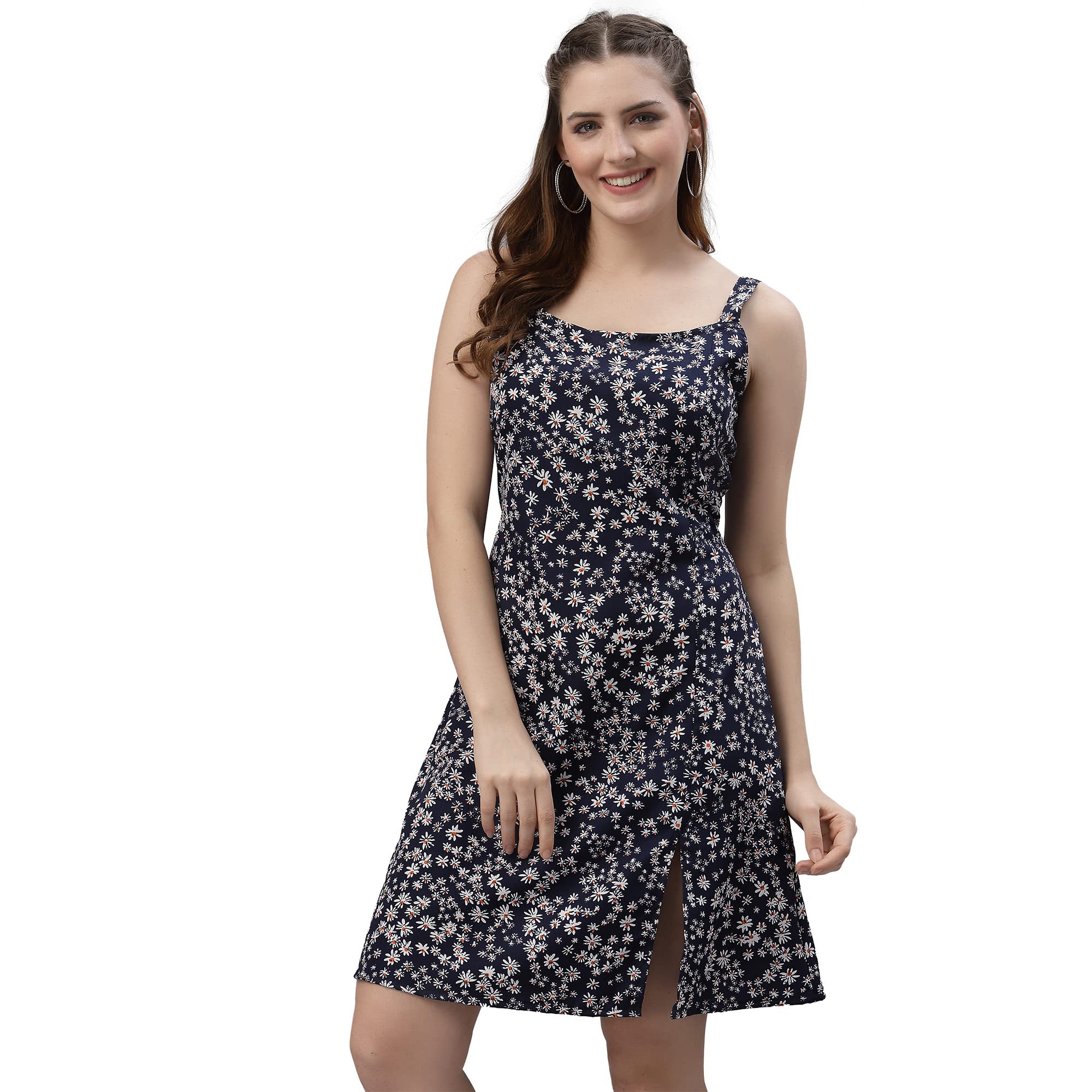 Oomph! Dress For Women Stylish| Summer Vacation Style |Floral Print Spaghetti Strap |Mini Dressfor WomenS & GirlS |Lightweight