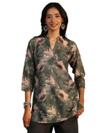 Libas Printed Cotton Blend A-Line Kurti (43010M)
