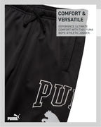 PUMA Boys' Jogger Pants - Soft Performance Fleece Athletic Jogger Sweatpants for Boys (8-20), Size 8, Black/White