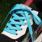 Puzeam Upgrade Tight Weave Flat Shoelaces 28 Colors 5/16 Wide Shoe Laces for Sneakers-Sky Blue-120