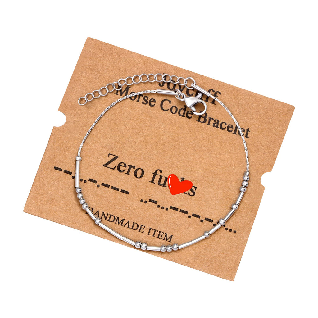 Morse Code Bracelets for Women Zero Funny Inspirational Jewelry Christmas Birthday Gifts for Her Mom Daughter Sister Best Friend