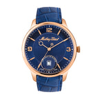Mathey-Tissot Edmond Limited Edition Automatic 3D Leather Strap Blue Dial AC1886PBU Mens Watch