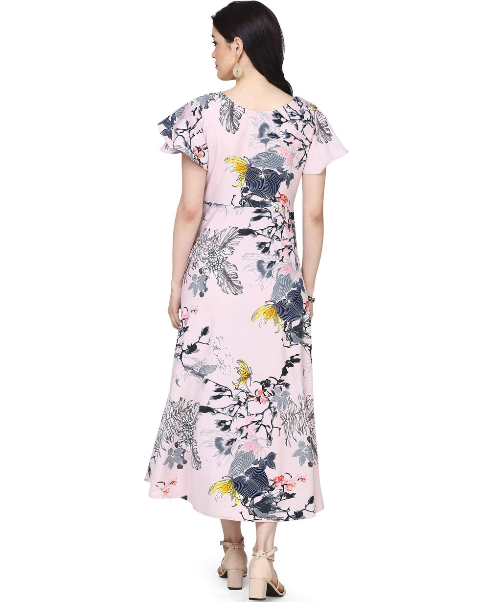 Oomph! WomenS Crepe A-Line Maxi Dress - Pale Pink