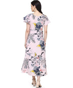 Oomph! WomenS Crepe A-Line Maxi Dress - Pale Pink