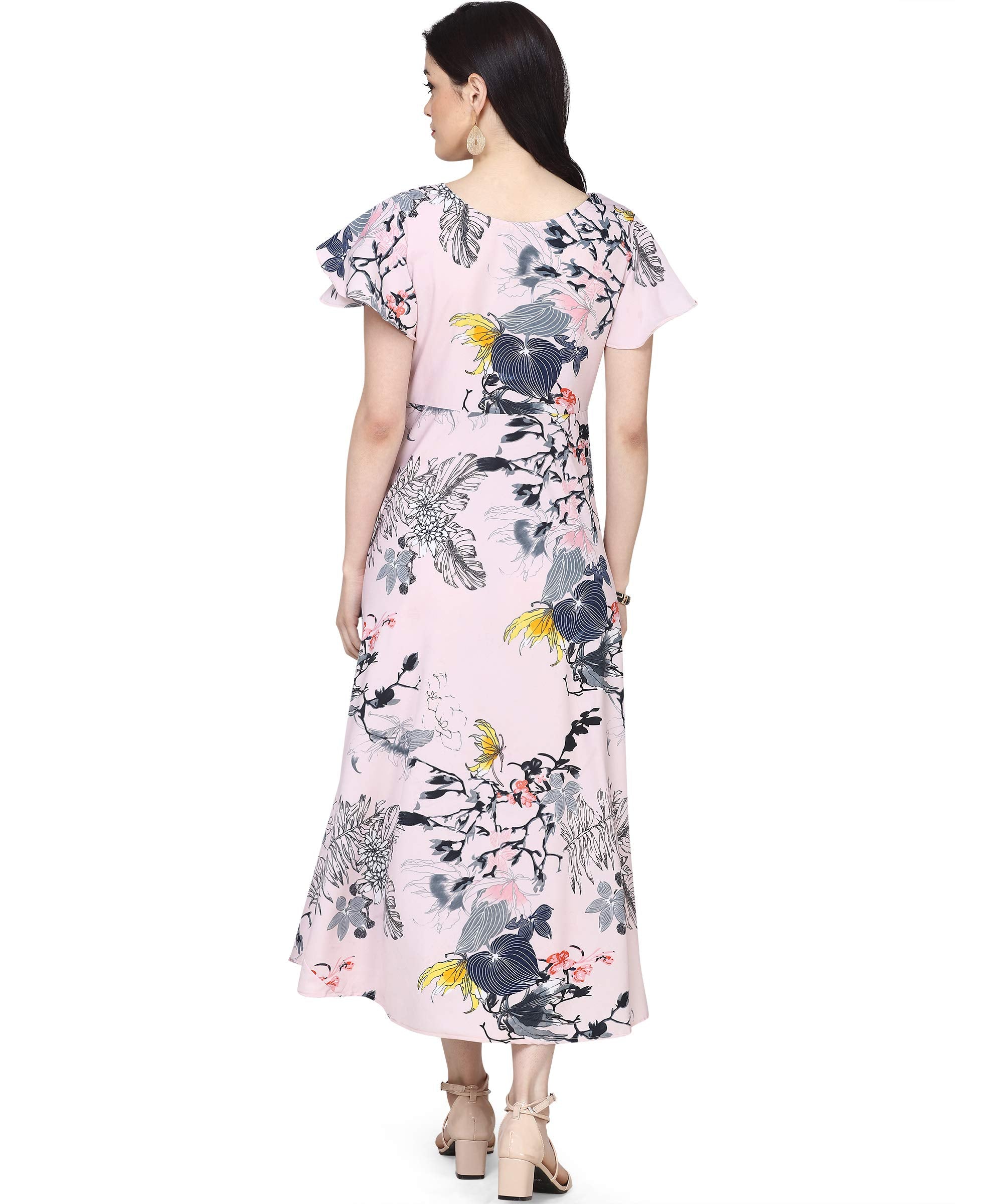Oomph! WomenS Crepe A-Line Maxi Dress - Pale Pink