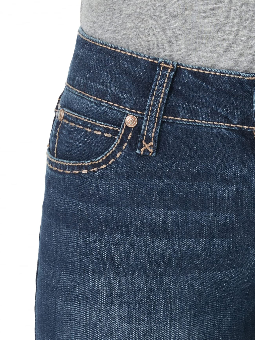 Wrangler Women's Retro Mae Mid Rise Stretch Boot Cut Jean, Dark Wash, 3W x 36L