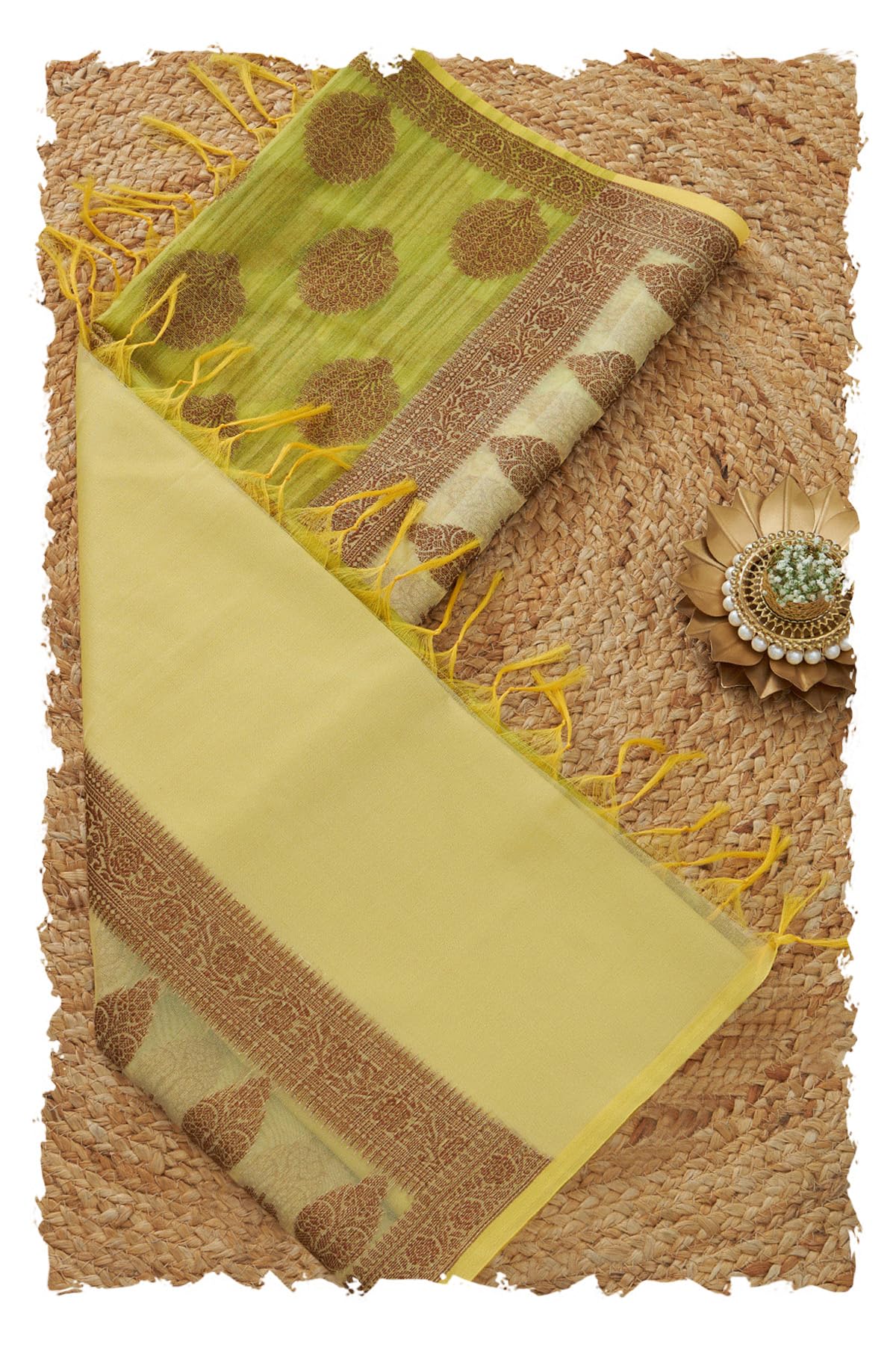 Soch Women Chanderi Woven Design Dupatta with Zari Woven