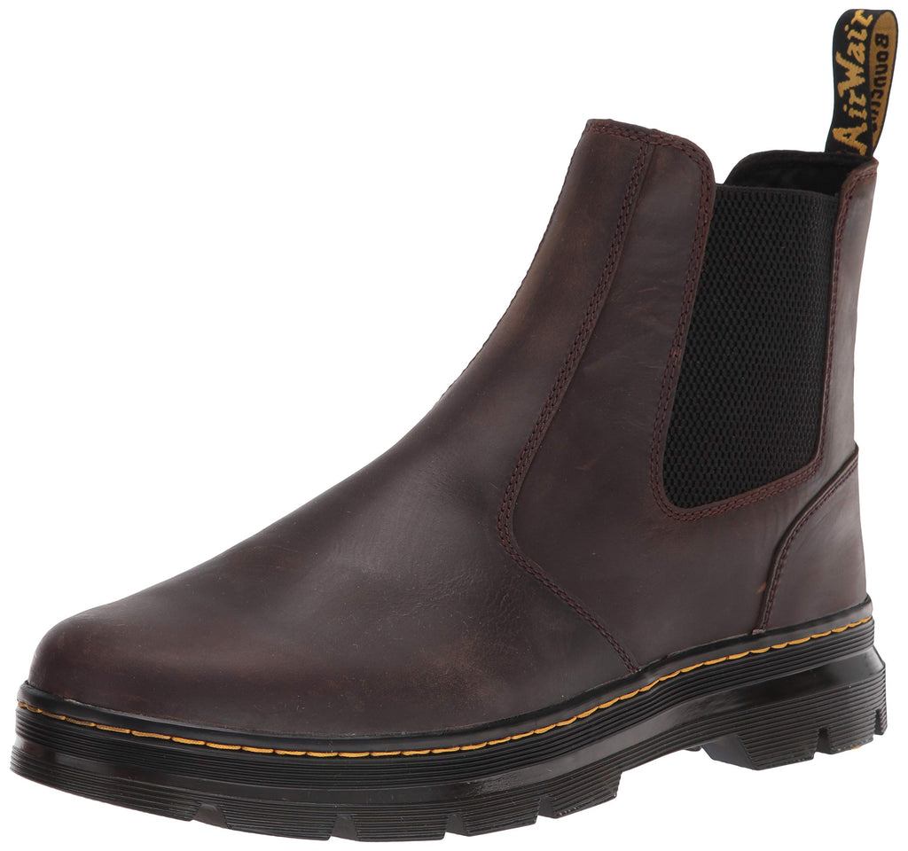 Dr. Martens Unisex Embury Chelsea Boot, Dark Brown Crazy Horse, 14 Women/13 Men