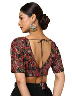 Soch Womens Black Georgette Embroidered Padded Blouse With Sequins