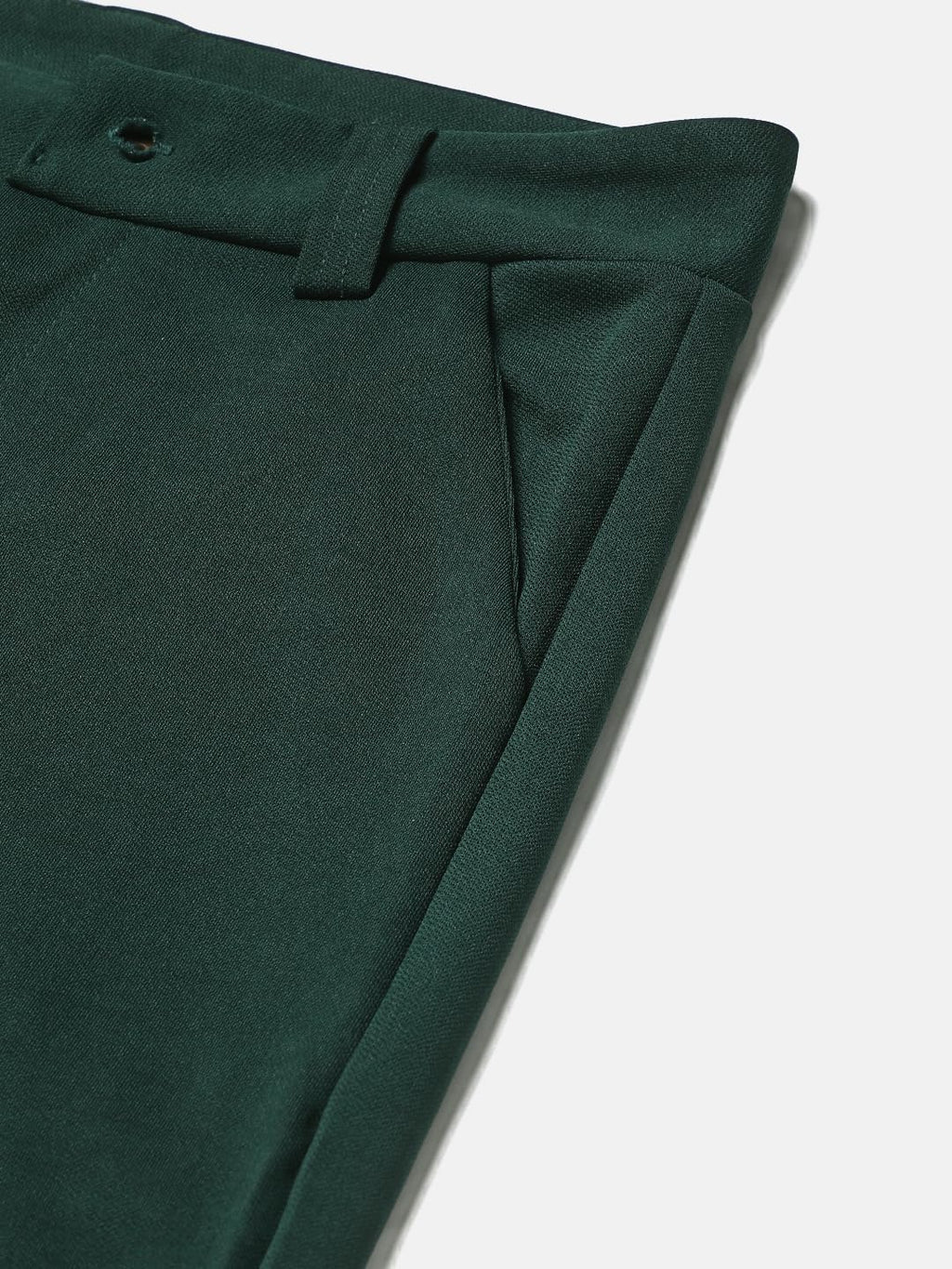 Kotty WomenS High Rise Cotton Blend Relaxed Fit Trousers Bottle Green