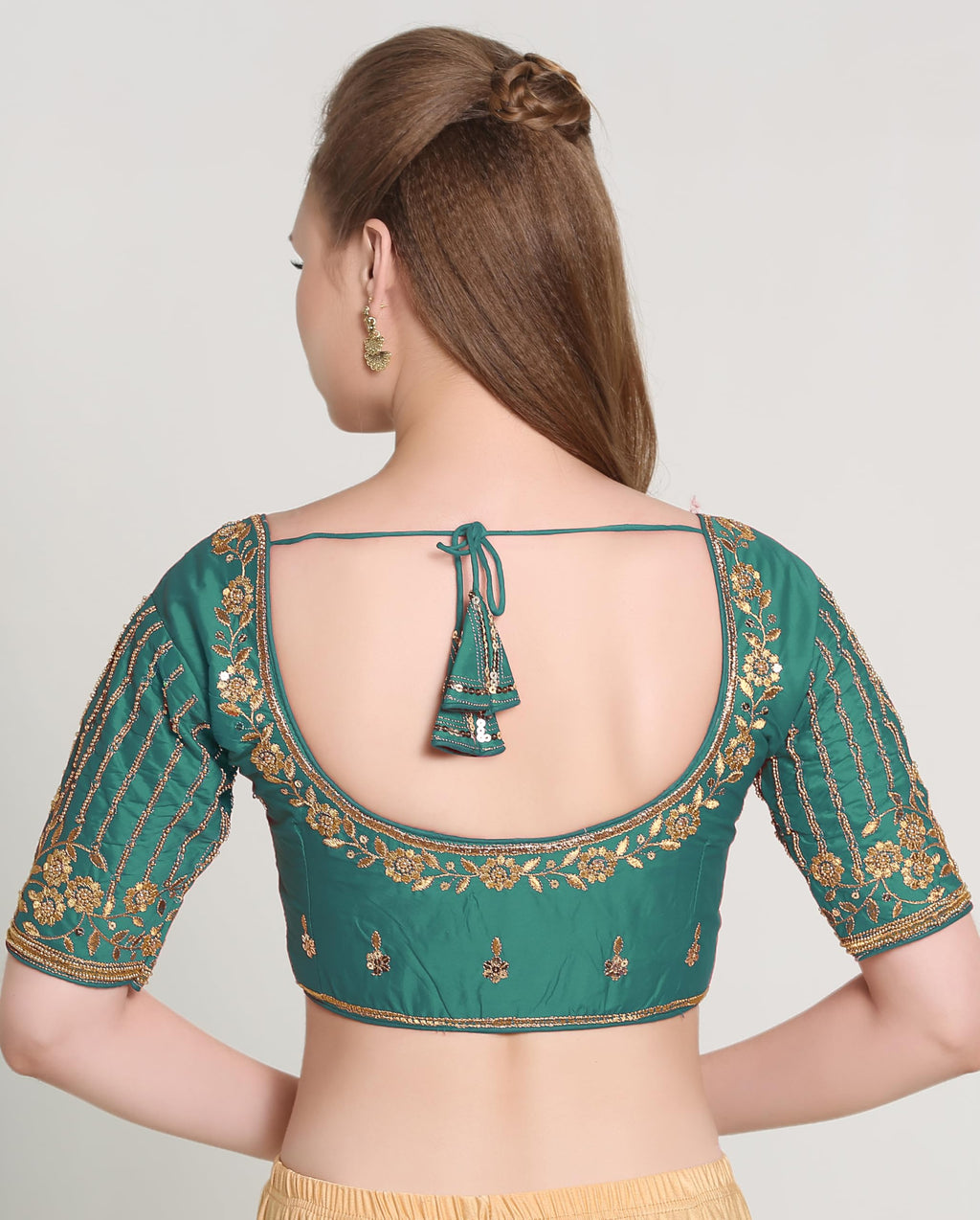 Pujia Mills WomenS Readymade Bridal Embroidery Blouse Multi Coding Maggam Work Moti Work Indian Ethnic Designer Stitched Readym
