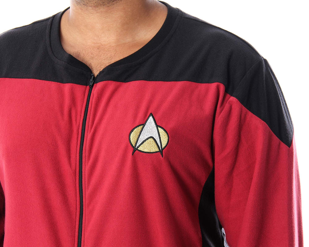 INTIMO Star Trek Men's The Next Generation TNG Picard Command Uniform One Piece Costume Pajama Union Suit (L/XL)