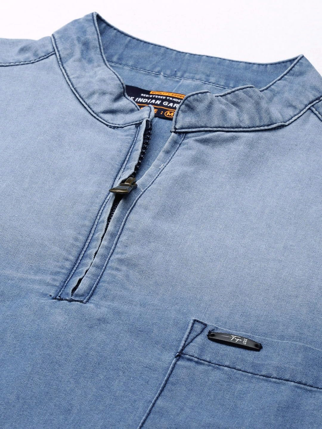 The Indian Garage Co Men'S Polycotton Slim Fit Kurta (0321-Dbmsk01L29-03_Blue)