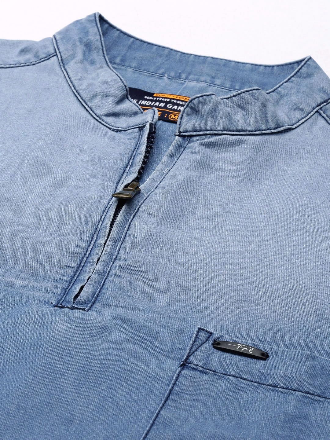 The Indian Garage Co Men'S Polycotton Slim Fit Kurta (0321-Dbmsk01L29-03_Blue)